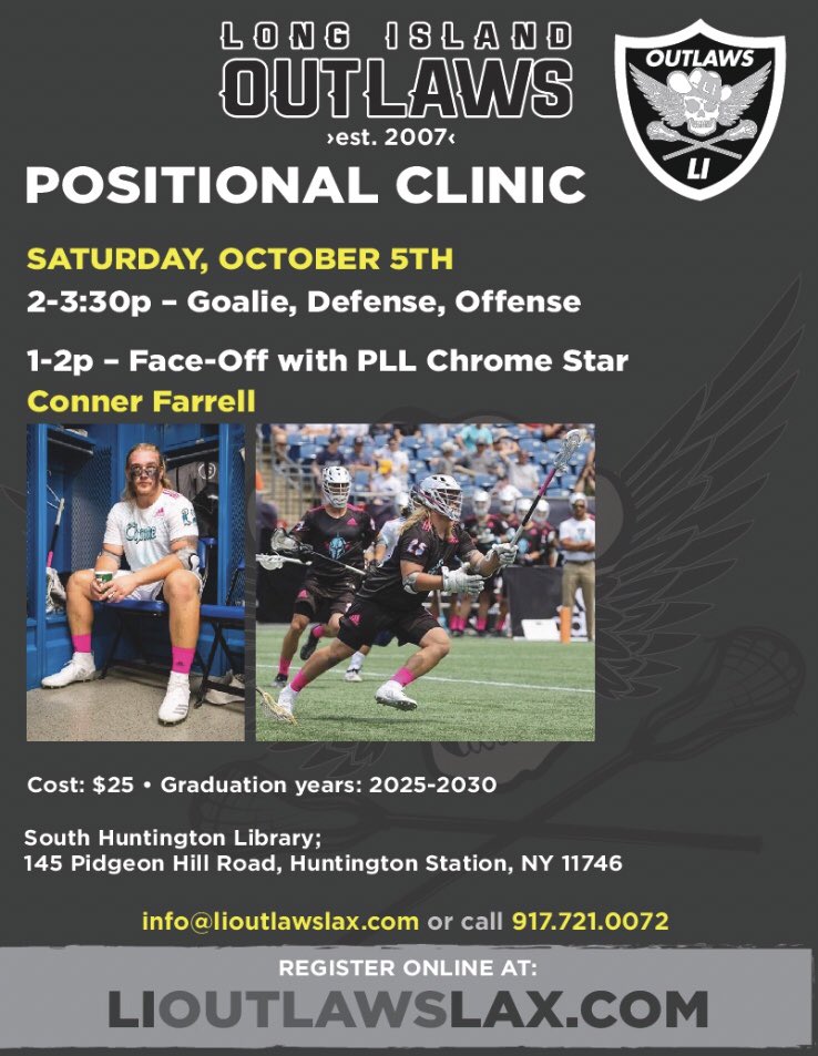 Train with PLL Chrome Star Conner Farrell! Saturday October 5th