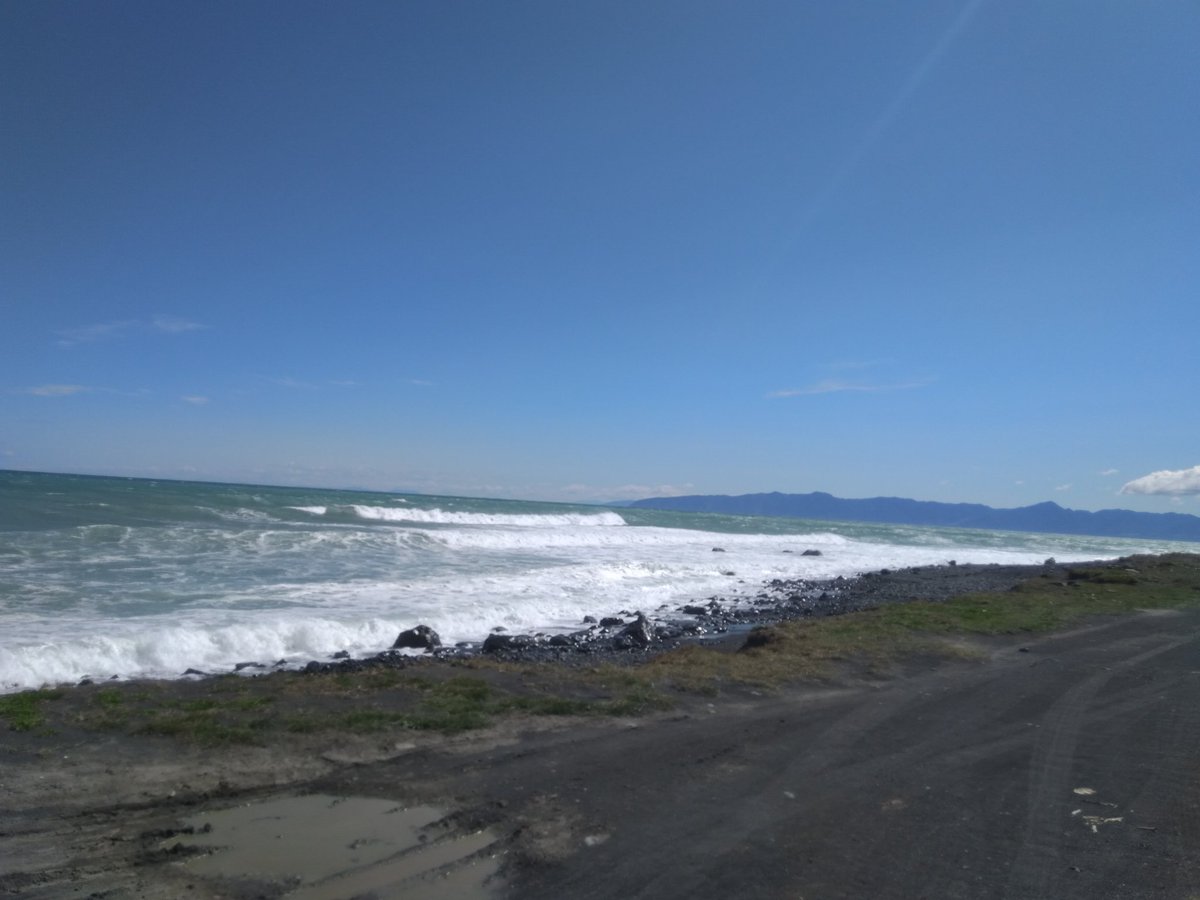 Not a bad view for lunch. Marine terrace fieldwork in the Wairarapa.