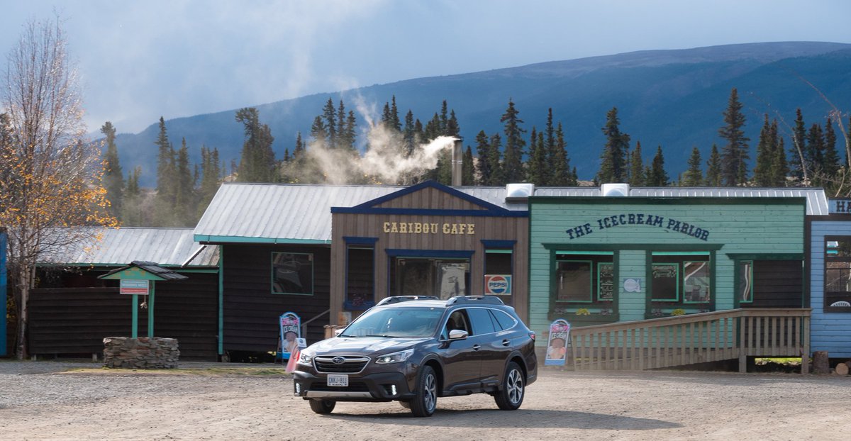 CaribouCrossing's tweet photo. Today #Subaru organized a test drive of the brand-new #Outback model on the Klondike highway.  Of course, all the drivers just had to stop at our place to get some delicious coffee and fresh donuts! 

#roadtrip #cars #4x4 #testdrive #yukon #2019cars #newcars #travel #fallcolors https://t.co/IDDrmcKl37