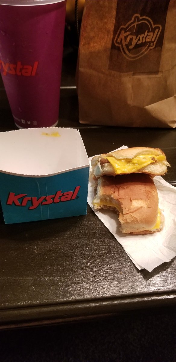 Daddyofthree08's tweet image. That moment when you realize that your double cheese krystal that you ordered,  is really just two cheese krystals stuffed on top of one another...🤦🏻‍♂️ #krystalgram #WTFtweets @Krystal