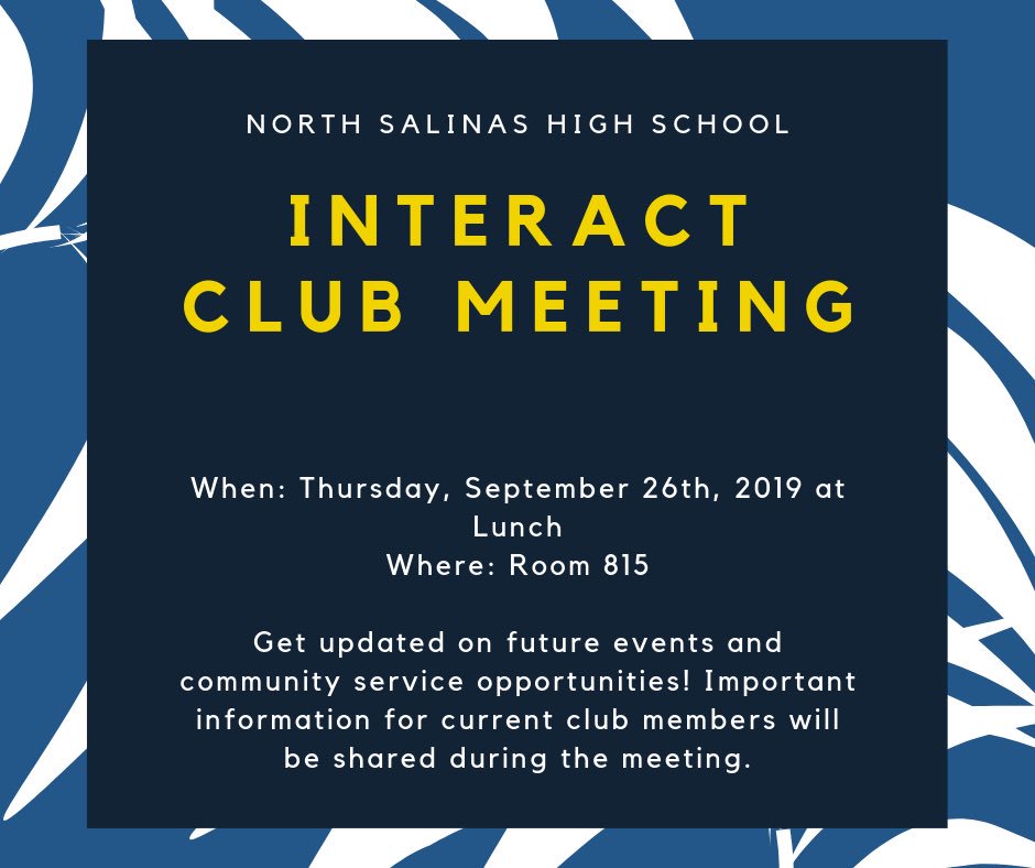 nshsinteract_'s tweet image. For new and current club members: join us TOMORROW for a club meeting!