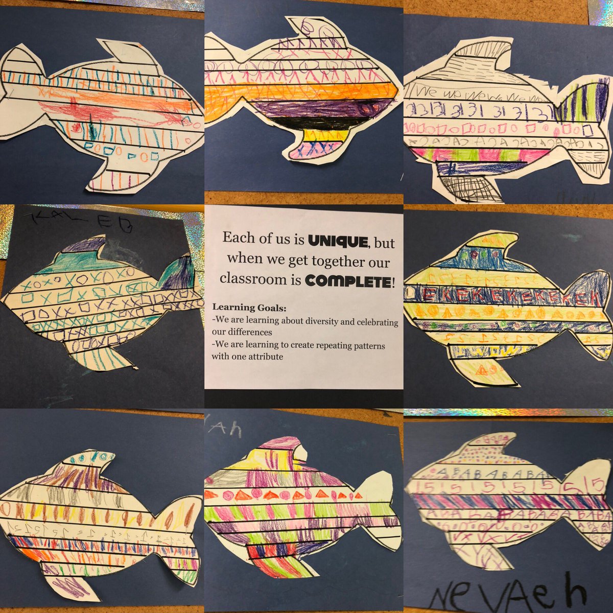 MrsWebbQueenE's tweet photo. @QWrdsb Each of us are unique but together we are complete!
#WRDSB #gradeone #patterning #firstgrade https://t.co/IO2KX6OdkQ