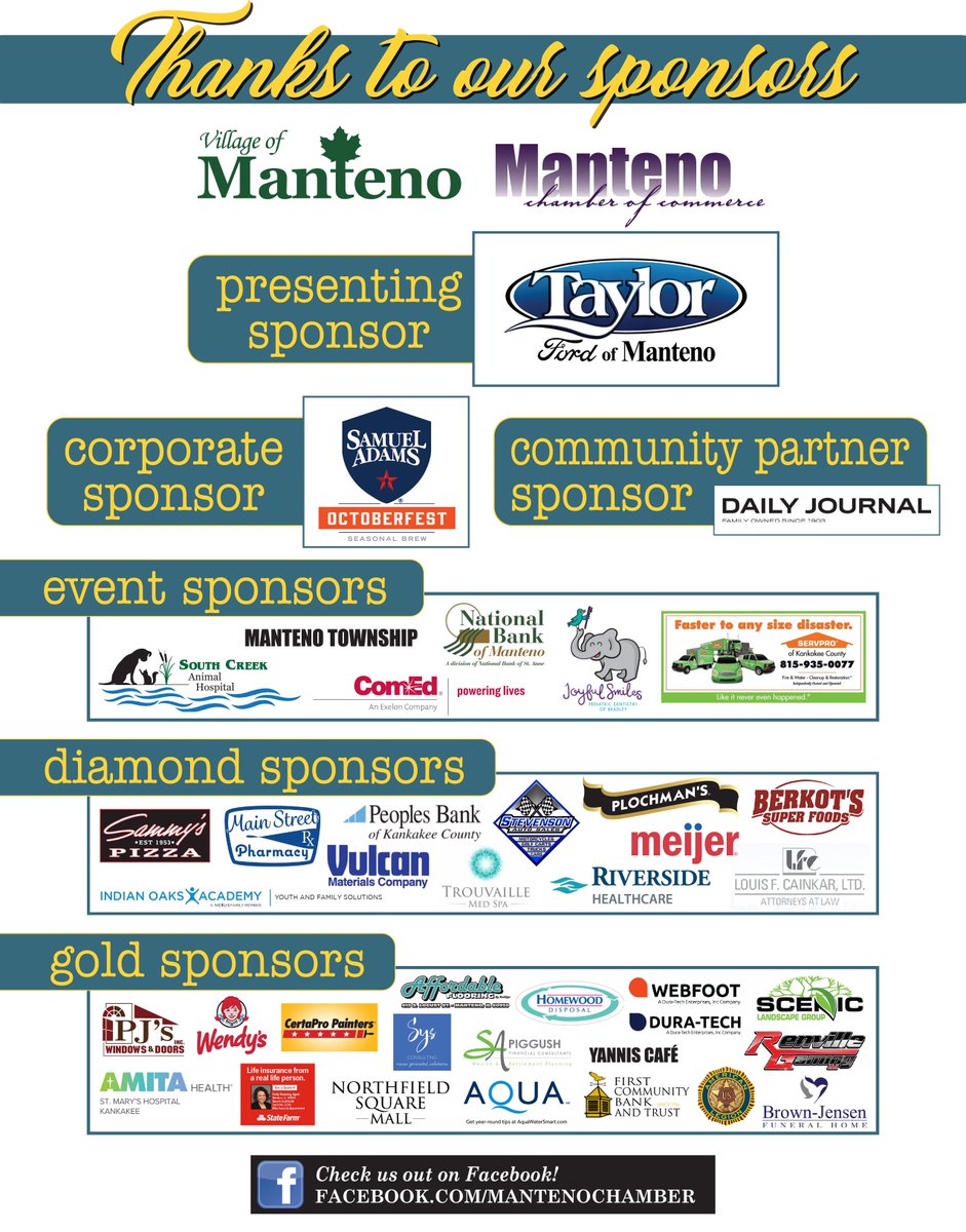 With just a few hours ⏳and a few last minute preparations🎊 to go before our annual Oktoberfestivities 🍻🎸🎡 - we want to say a HUGE THANK YOU to ALL of our sponsors.🙌👏

Please support our local businesses!