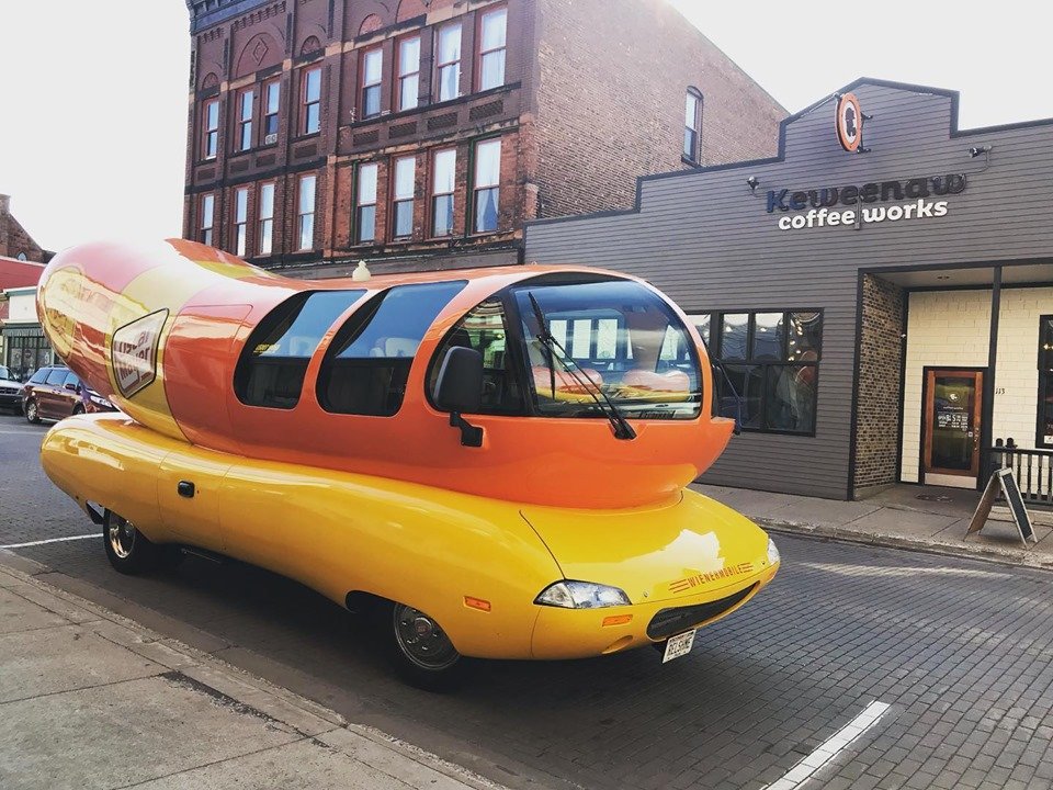 An American Icon!  #HockeyvilleUSA #KraftHockeyville #WienerMobile #Keweenaw #Calumet #Coffee