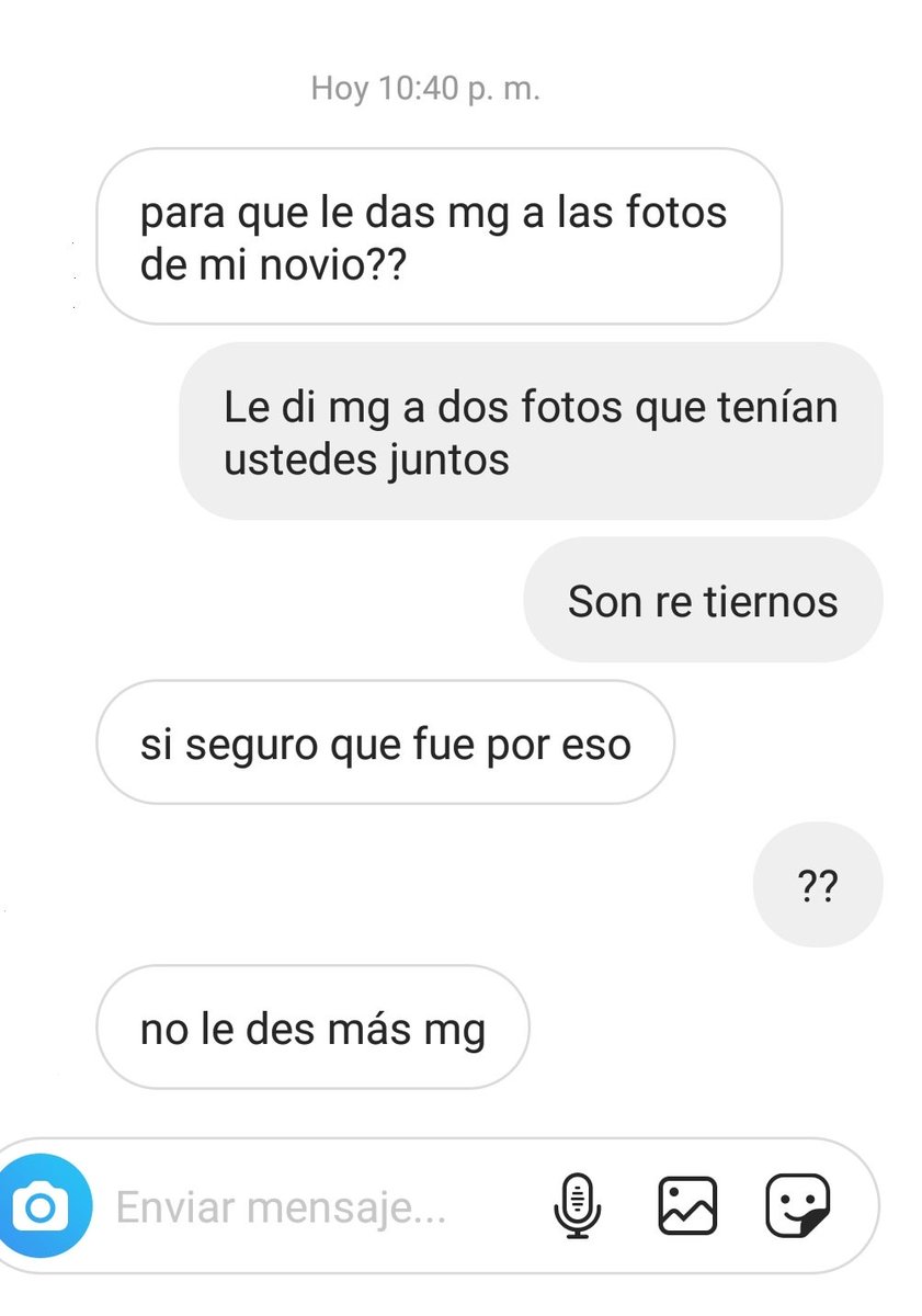 hannaailen_'s tweet photo. me siguió un pibe en ig y le di mg a fotos que tenía con la novia y la mina me mando esto ¿¿?? https://t.co/KsF4NzDCfx
