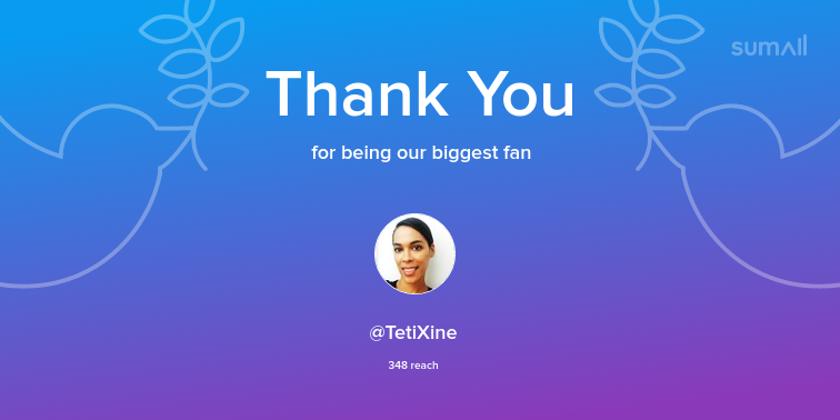 Our biggest fans this week: TetiXine. Thank you! via sumall.com/thankyou?utm_s…