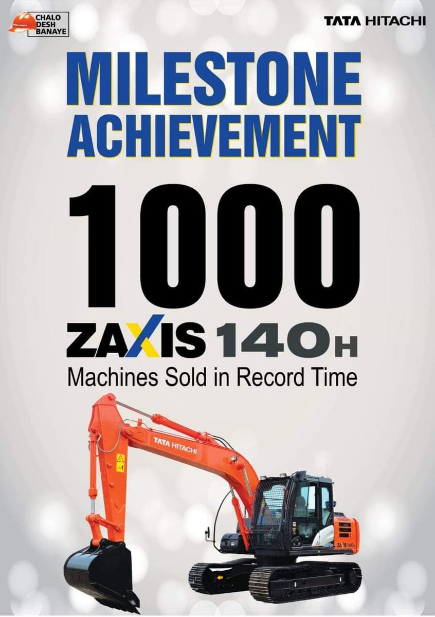 Milestone Achievement.
1000 ZAXIS140H GI series hydraulic excavators sold in in record time!
Big thanks to our customers for their patronage. #zaxis140h #giseries #tatahitachi #timeequipmentpvtltd  #chalodeshbanaye #excavator