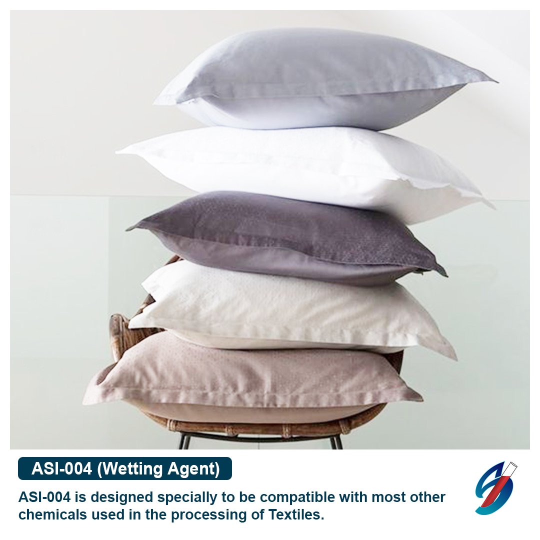 auxi_s's tweet image. ASI-004 possesses very high detergent action which ensures rapid removal of synthetic   sizing agents and spinning oils from polyester and polyamide based fabrics.
#wettingagent #detergent #nonionic #anionic #surfactant #deforming #watersaving #timesaving #improves  #continues