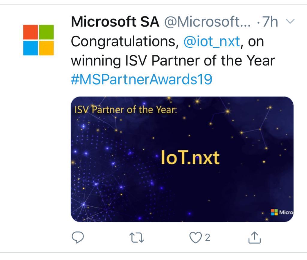 For a company to be great, you need a great team. I truly believe that at IoT.nxt, we have one of the best in the world. 
Congratulations to each one of you who have contributed to this wonderful accolade - we look forward to a bright and favour filled future!!