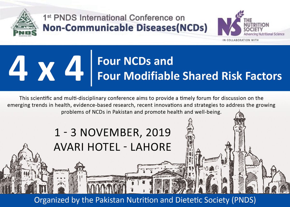 RodriguesMenin's tweet photo. #ShamrockPR to manage 1st Intl Conf on Non-Communicable Diseases on Nov 1-3 Nov #Lahore #Pakistan #nutritionanddiabetes #diseases #NCDs https://t.co/nfFhTqDIi2
