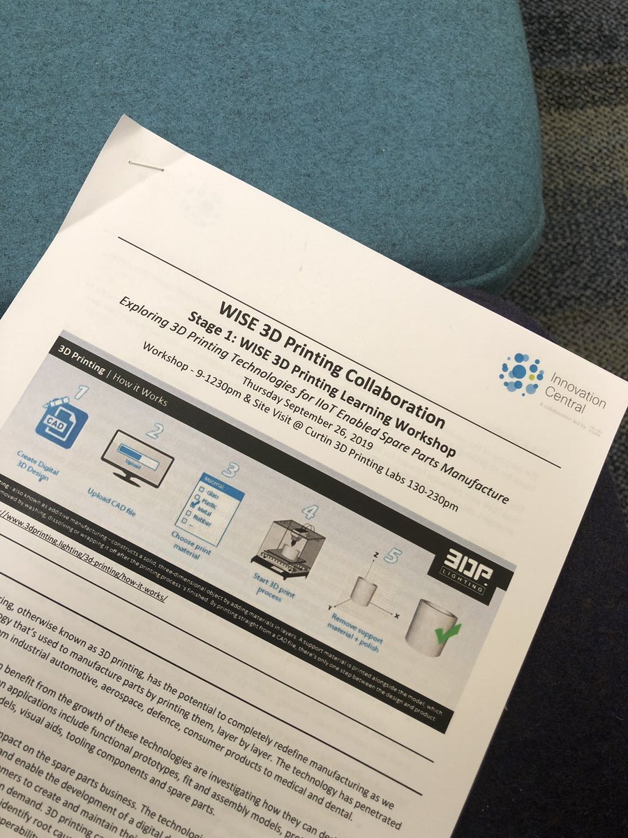 tomgoerke's tweet photo. Fantastic turnout to @ICentral_Au #WISE 3D printing collaboration workshop. Thanks to all of our presenters. @Data61news @CurtinUni @UWAresearch #spee3d @Markforged #additivenow @AuroraLabs3d and @DNVGL. Thanks to our sponsors @NERAnetwork @WoodsideEnergy @CiscoANZ https://t.co/4tDf5qUDwB