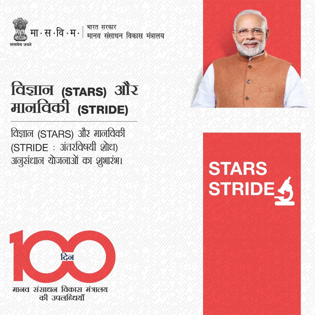 DrRPNishank's tweet photo. #100DaysofMHRD
विज्ञान (STARS) और मानविकी (STRIDE: अंतरविषयी शोध) अनुसंधान योजनाओं का शुभारंभ किया।
#100Days #MODIfied100 #HigherEducation
https://t.co/bOrINd8cNV https://t.co/eQqfjKTo8Y