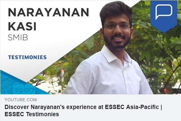 ESSEC_AP's tweet photo. Thinking of switching from #engineering field to #business? Discover Narayanan's experience at ESSEC Asia-Pacific and why he choose ESSEC MS Strategy and Management of International Business: https://t.co/vmxxT92sya
#ESSECSMIB #ESSECAPAC https://t.co/P3VGFq6AEB