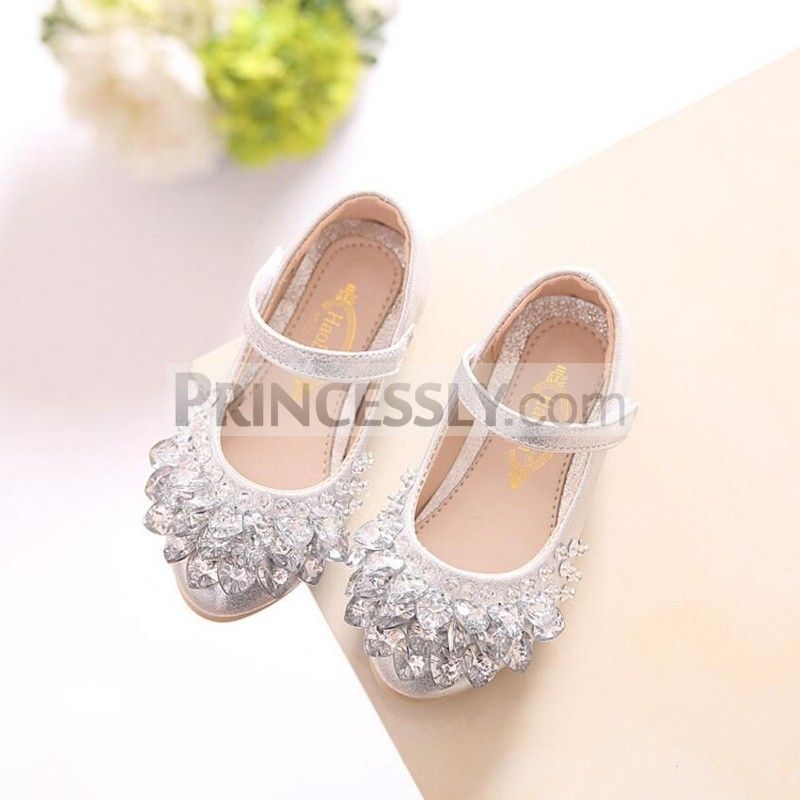 rose gold flower girl shoes