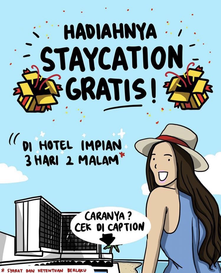 STAYCATION GRATIS DI HOTEL IDAMAN BUKAN IMPIAN! 🏖🏢

Syaratnya:
1. Follow @Traveloka
2. RT dan LIKE tweet ini
3. Reply tweet ini dengan alasan kenapa kamu butuh banget liburan 
4. Sertakan nama hotel impian kamu, pakai hashtag #BikinJadiEpic #NginepPastiSeru