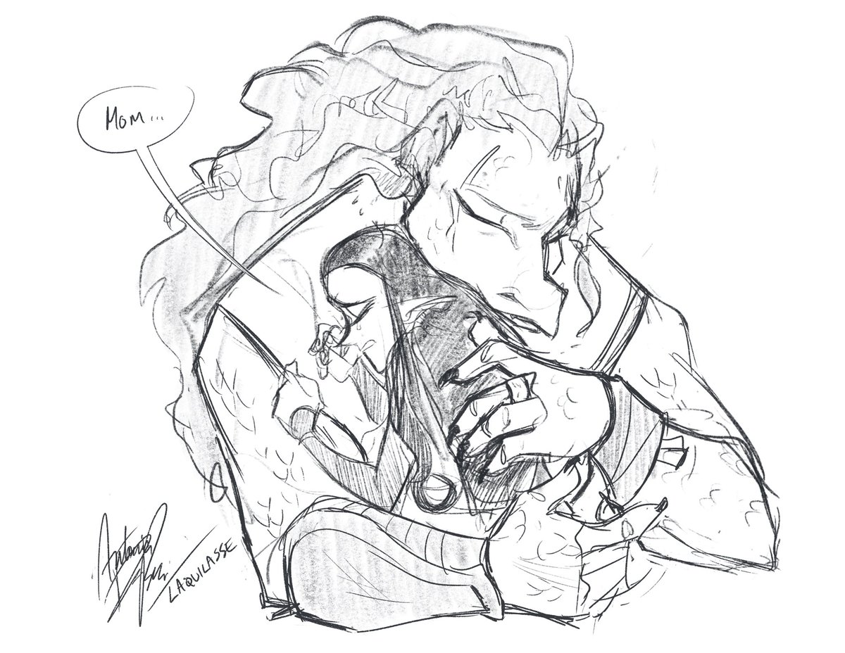 I miss my dnd characters,,,, kleptomaniac anxiety orphan Clementine and folk hero adoptive mom pesca :(( #dnd #dungeonsanddragons