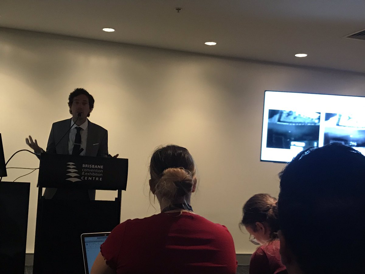Drones for Science! 
You can tell the gender of a whale via the temperature of its blowhole, as well as if it has cancer or not 🐳
Randall Warnas from <a href="/flir/">Teledyne FLIR</a> giving us a whole new ~perspective~ at the World of Drones Congress #WoDC2019 #QUTOJ1