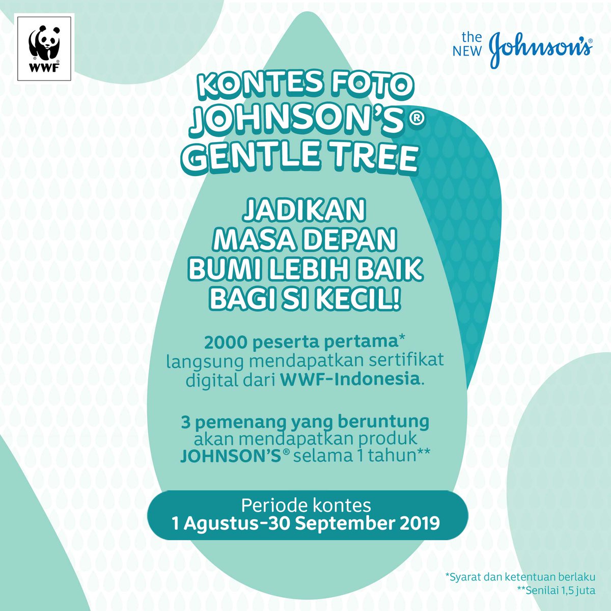 WWF_ID's tweet image. Hi Sobat, ayo jadikan bumi lebih baik bagi si kecil!

#WWFID bersama JOHNSON’S® kini hadirkan #JohnsonsGentleTree.