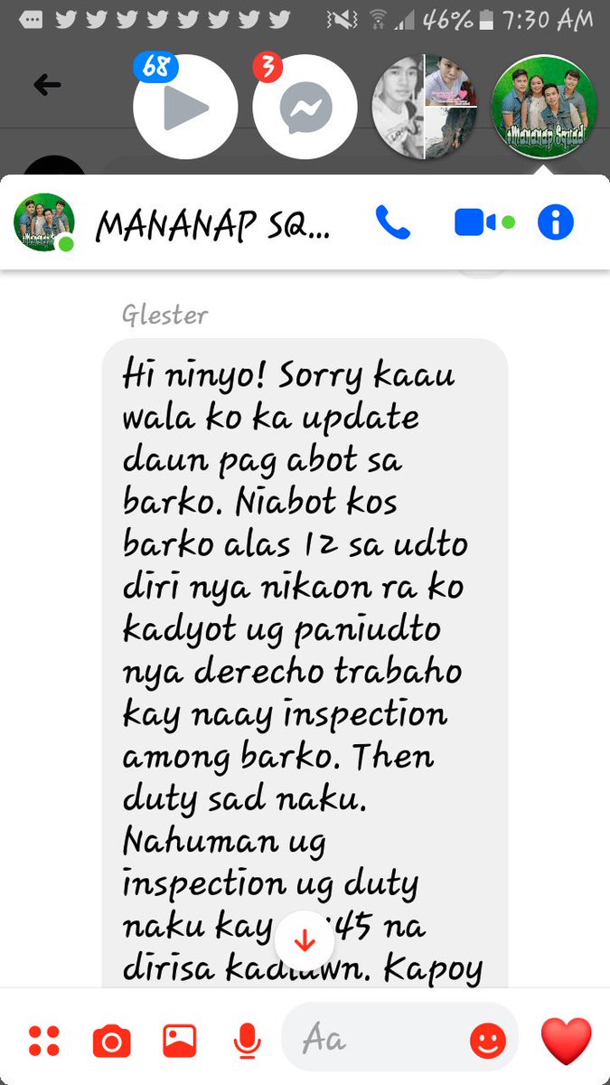 BelleEstrella2's tweet photo. salamat sa update #langga @glestergcapuno ....mag amping jud kanunay kay magkita2x pta puhon...ayaw pasagdi ang lawas...we love u always...#mananapsquad naa mag paabot nmo puhon... full support kaau me pra ninyong 4 @Medyomaldito @imsnakeprincess @amorin_jasper @glestergcapuno https://t.co/vFgmAs9vol