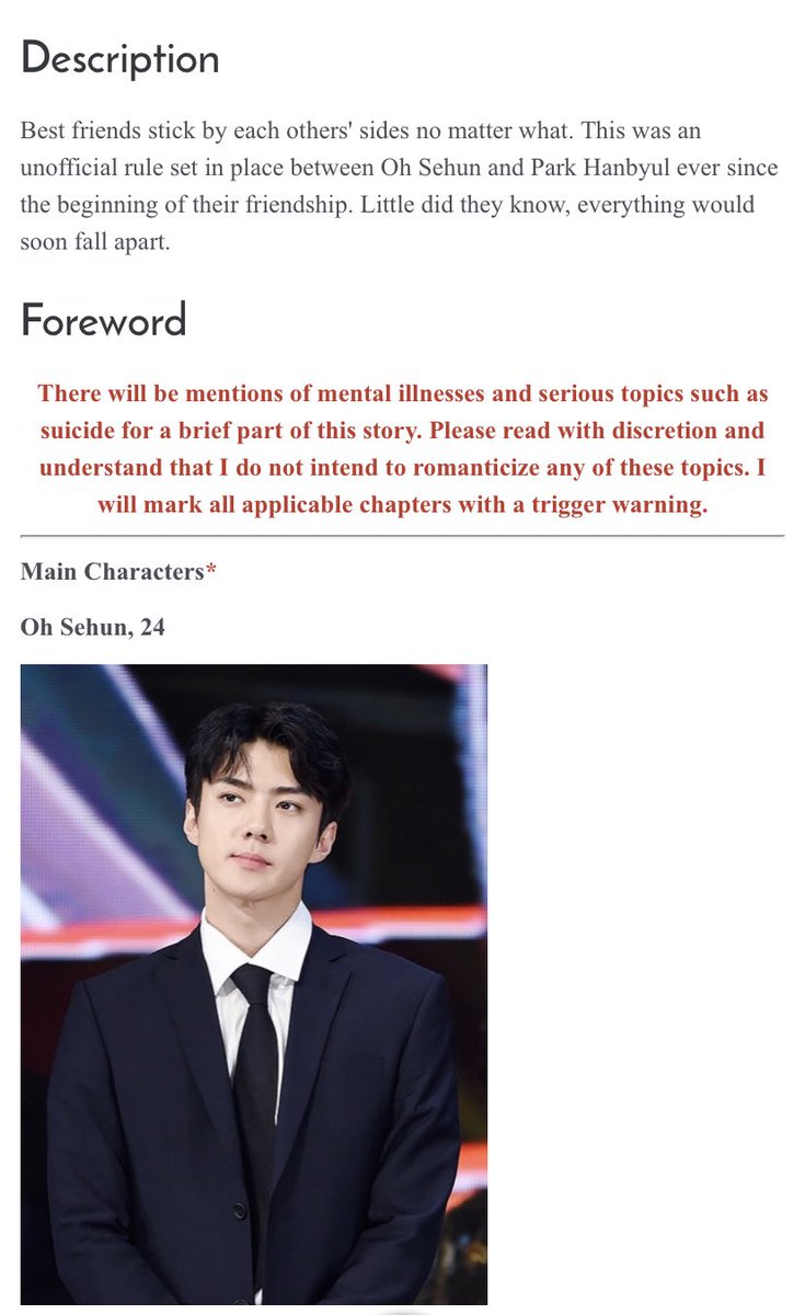 Always by my side Completed Oh Sehun x OCRomance, fluffSweet CEO Oh again here  https://www.asianfanfics.com/story/view/1377214/always-by-my-side