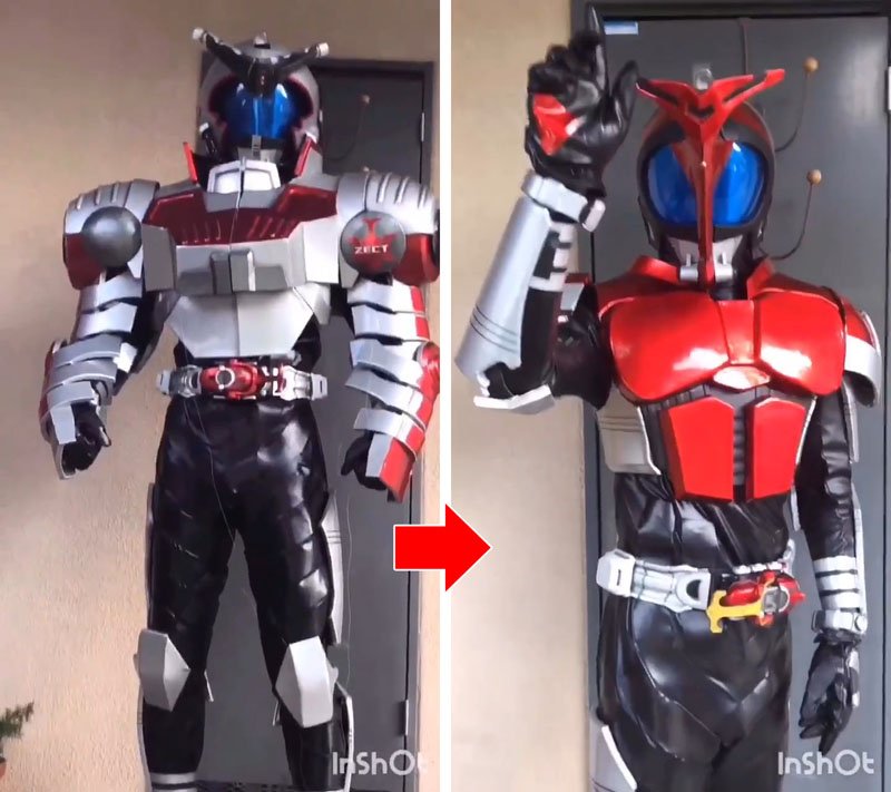 ねとらぼ 0rt 仮面ライダーカブト のキャストオフを手作りで再現 人力ギミックがほほえましくも高クオリティー T Co Ccnwgor9pn