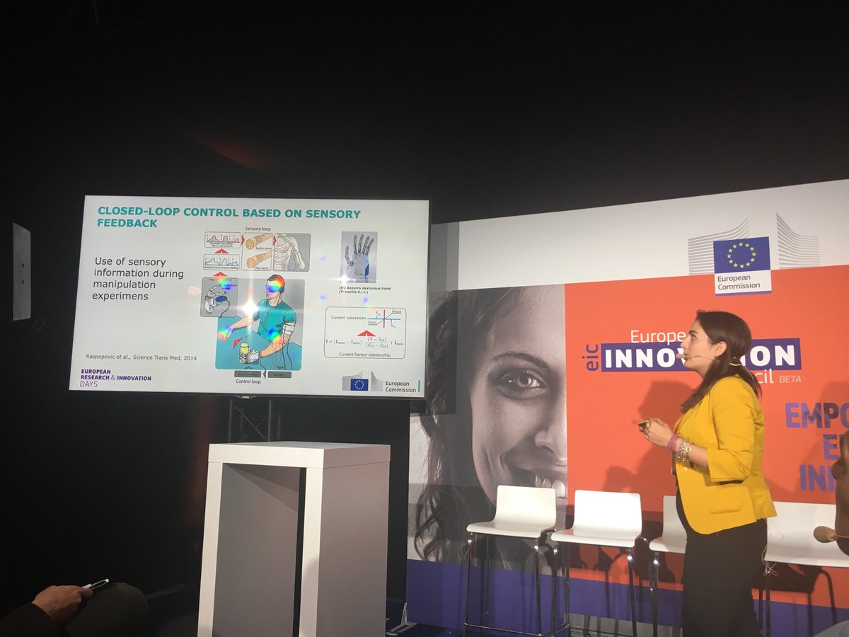 Our PhD student @GiDominijianni presenting our ⁦<a href="/fet_eu/">FET_EU</a>⁩ activities on #bioelectronics #bionics #neuroprosthetics during the #RiDaysEU yesterday in Brussels ⁦@FETFX_EU⁩ ⁦<a href="/EPFL_en/">EPFL</a>⁩ ⁦<a href="/ScuolaSantAnna/">ScuolaSantAnna</a>⁩