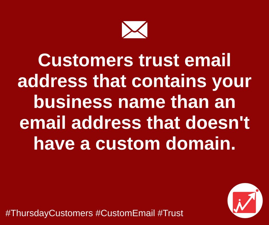 animon's tweet image. Are you using Gmail, Yahoo or other free domains for business purpose? An email address with your business name sounds more credible than a non-official email address. #ThursdayCustomers #CustomEmail #Trust @shailv