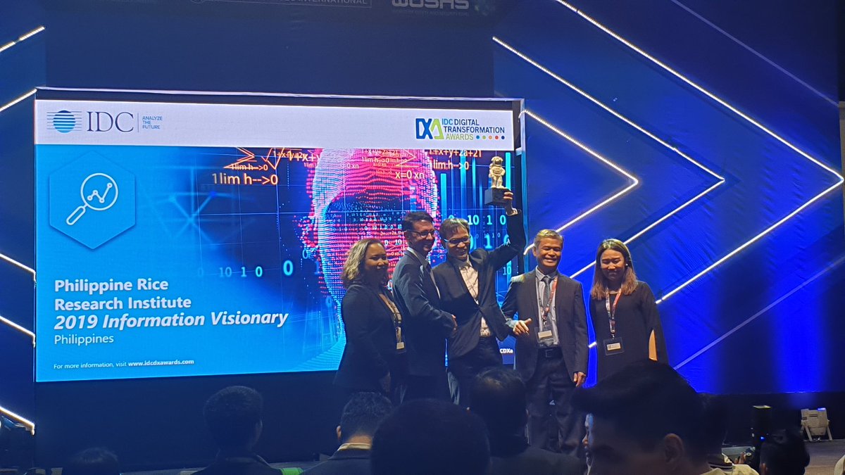 SeanAgapito's tweet photo. Philippine Rice Research Institute is #IDCDXa PH 2019 Information Visionary. https://t.co/yts3zGixuT