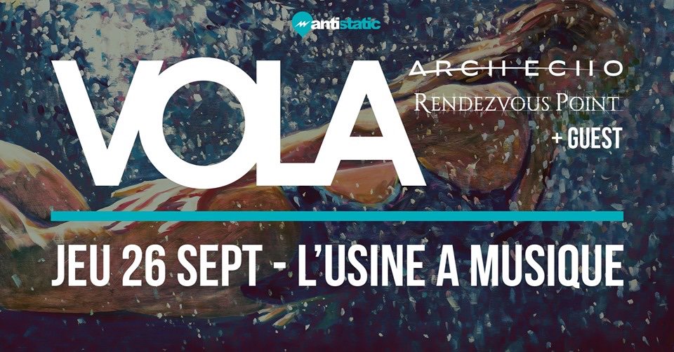 Aujourd’hui dès 20h ça sera le feu💥🤘, le collectif Antistatic présente @volaband (Progressive Rock/Metal) c'est leur première tournée européenne !!!! + Arch Echo (Progressive Fusion) + Rendezvous Point  (Progressive Rock/Metal) + guests ! 
PAF : 12,80€/ 15€