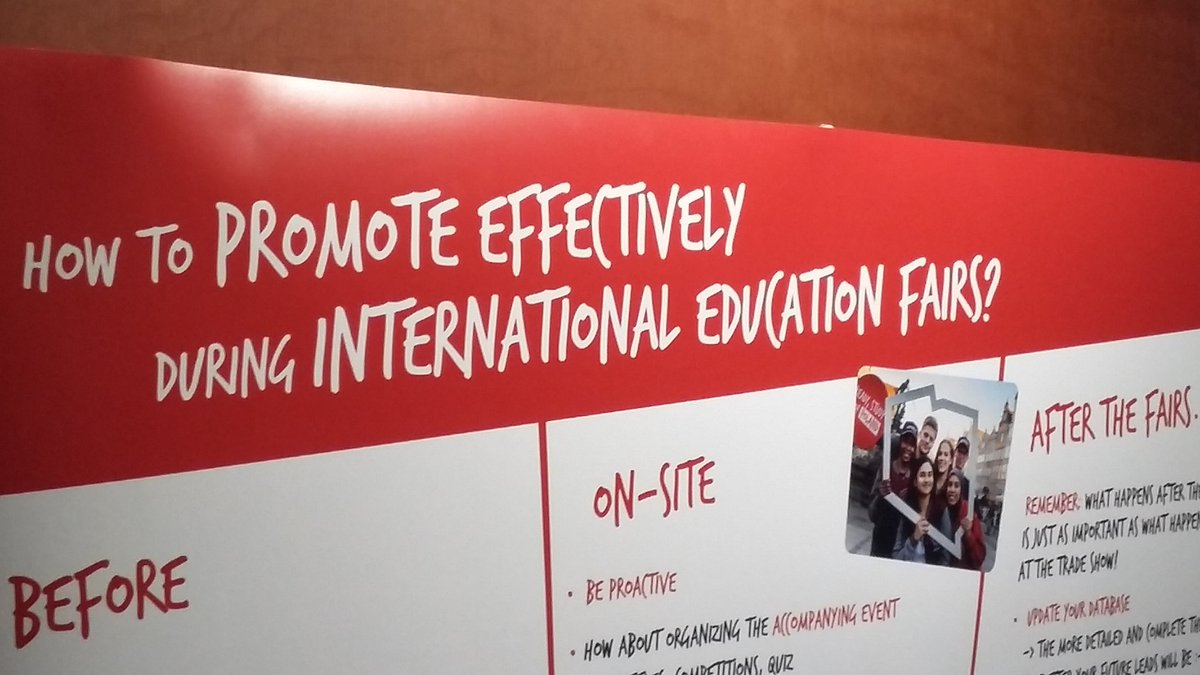 RennesUniv_EN's tweet photo. @TheEAIE Nice tips from #NAWA_Poland for promotion of study programmes at Education fairs towards digital native audiences at today #EAIE2019 poster session https://t.co/QCBnUzipcc
