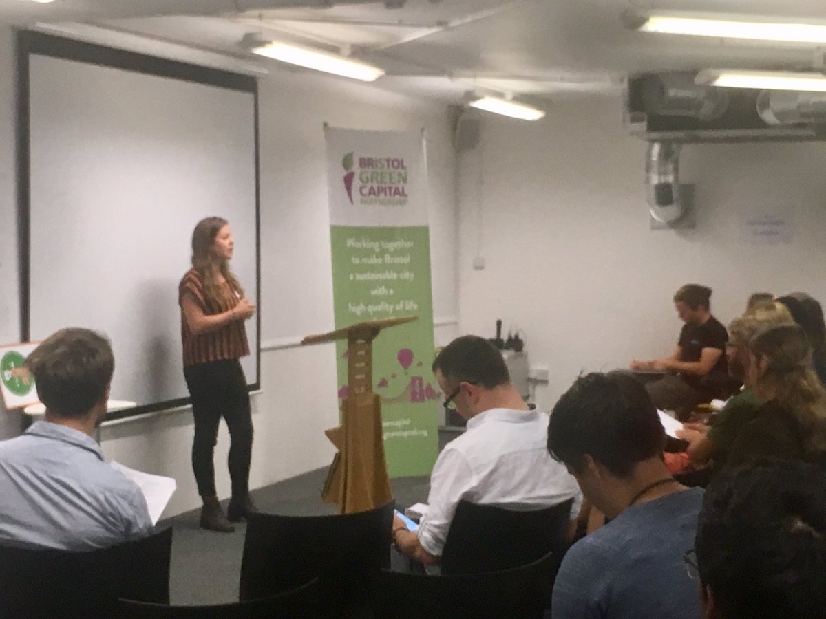EllenHarrison72's tweet photo. Awesome start to the day at the @bgreencapital #SparkForum hosted by @triodosuk. Inspiration from the ever-wonderful Ben Moss of @BristolWRP and pitches from 5 bright new ideas looking for support ��� #collaboration https://t.co/ANFZgK4tGY