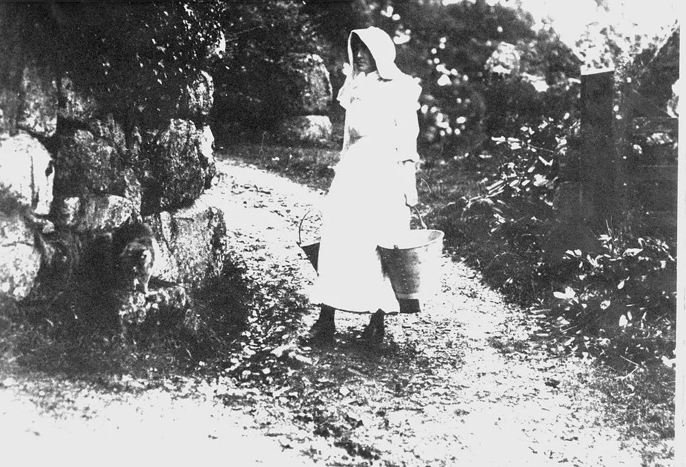dartmoorarchive's tweet photo. Phyllis Collett, milkmaid, at Foxworthy Farm, #Manaton 1907
Manaton Collection 
https://t.co/UV5HZa8HzD #Dartmoor #devon #1900s #farminghistory #dairy #devonfarms @CRPRExeter @FarmingUK @SouthWestFarmer https://t.co/uddsu1XXPU