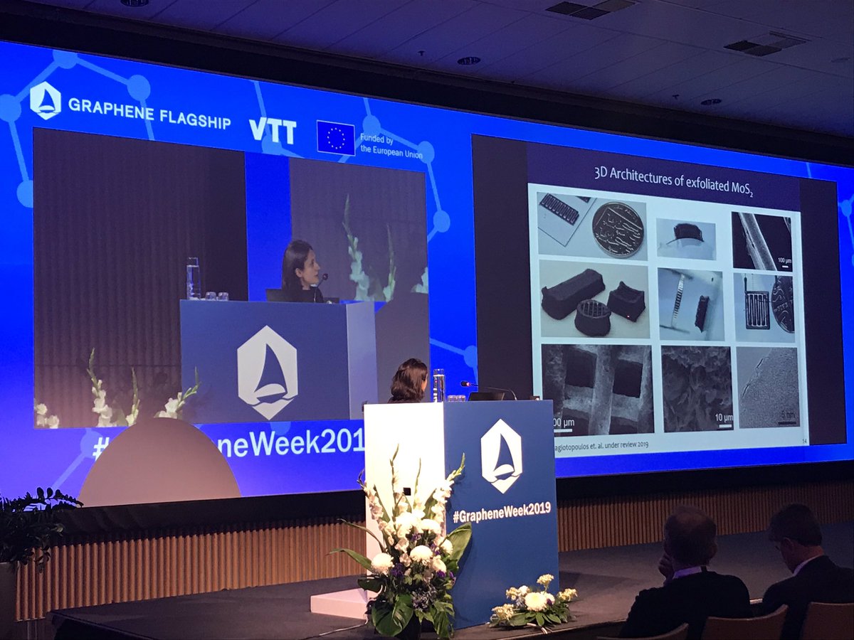 GrapheneEU's tweet photo. 3D printed micro supercapacitors have a variety of applications including energy storage, says 
Cecilia Mattevi of the @imperialcollege London. https://t.co/z5DwL0YT5u