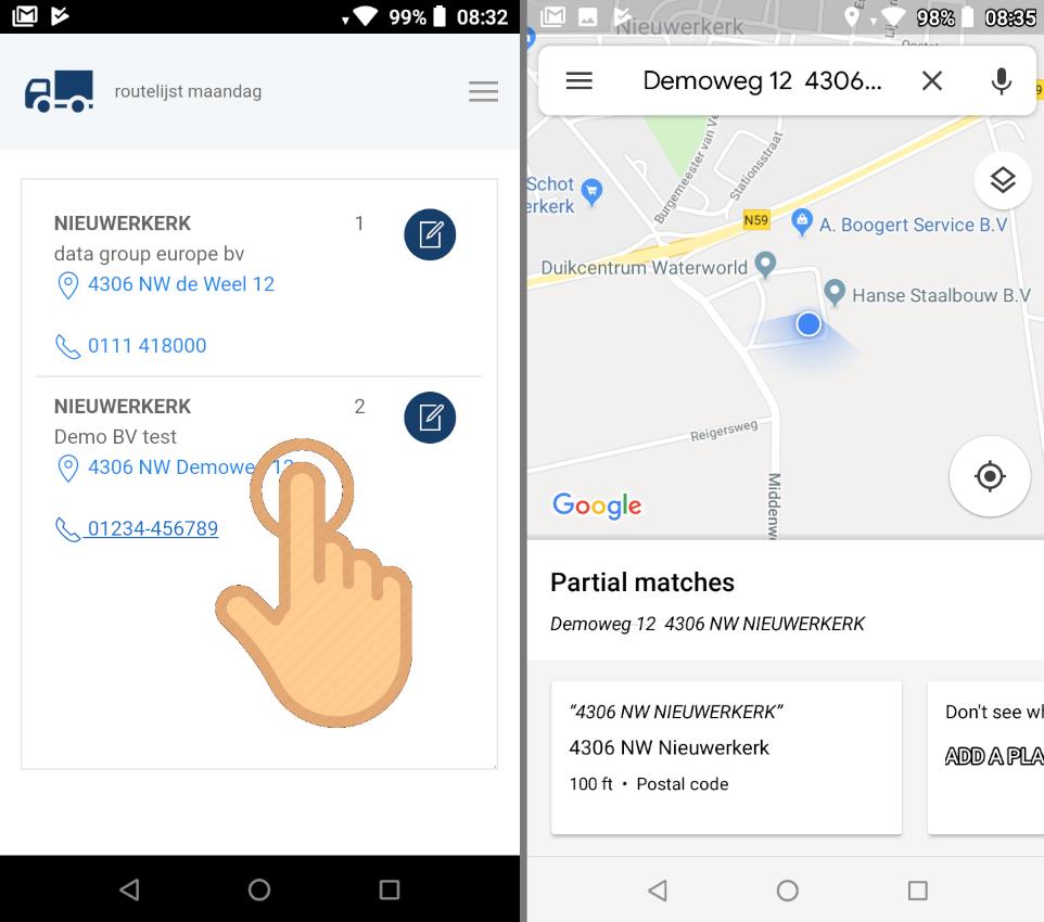 dgebv's tweet photo. Nieuw! 🌟Met de nieuwste release van de dgeScan app is het mogelijk om vanuit de route-/transportlijst direct te navigeren naar het adres.
https://t.co/A2Q1G6LYyU https://t.co/AxnFyBlCZ3