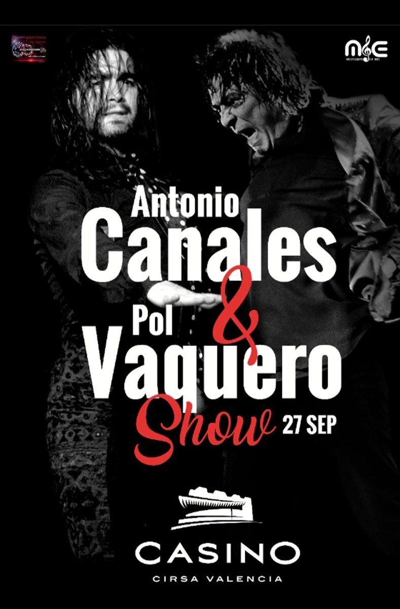 movingtickets's tweet photo. #AntonioCanales y #PolVaquero el 27 de #septiembre en el @casinovalencia 🔥 Vas a flipar... 🕺
Entradas 🎟 https://t.co/8SgqF3i4vZ 🎟

#flamenco #baileflamenco #Valencia https://t.co/kcP9I0ySrY
