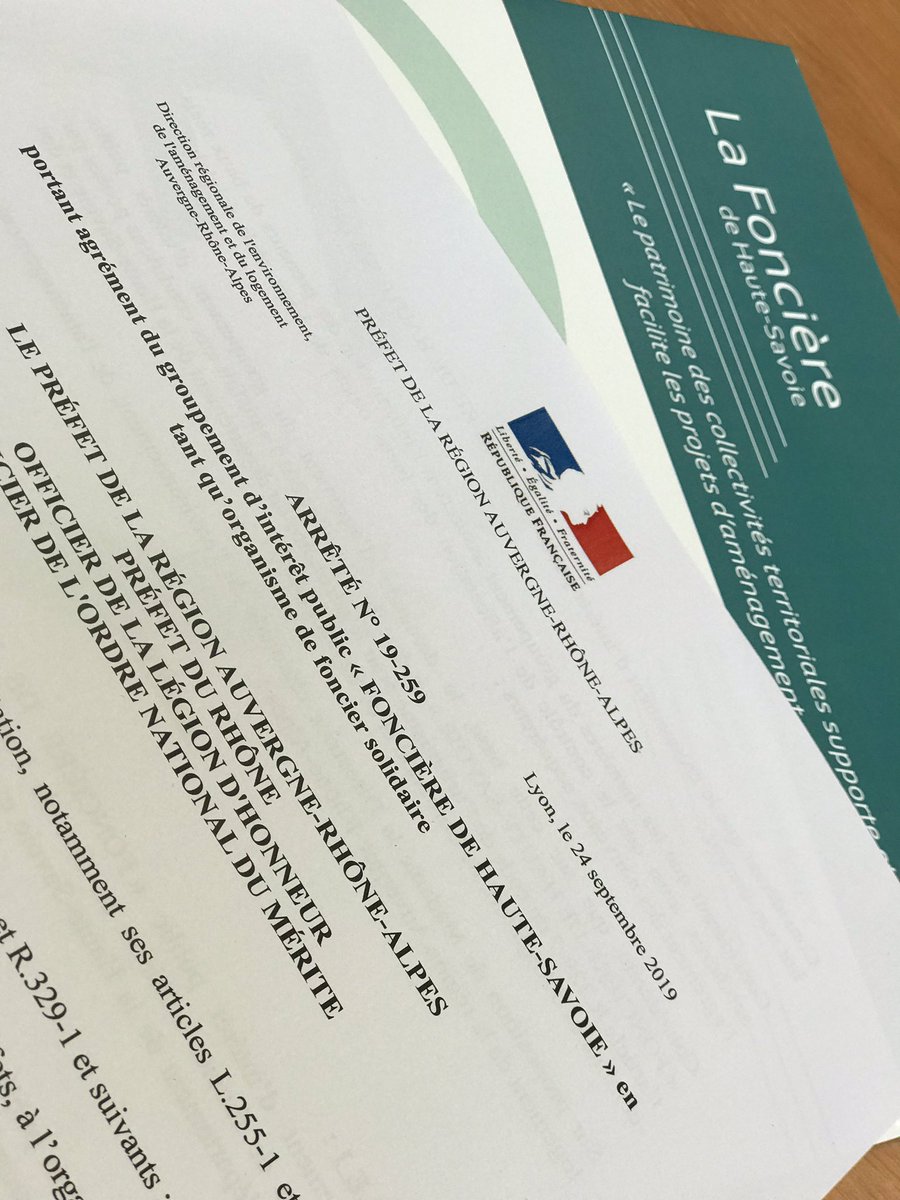 @LaFonciere74 est officiellement #OFS!! Prêts à produire du logement abordable pour les Haut-Savoyards, nous sommes convaincus que le #BRS est un chaînon indispensable au parcours résidentiel 
Merci @prefetrhone et à DREAL AURA pour la collaboration
#logementabordable
#cestparti