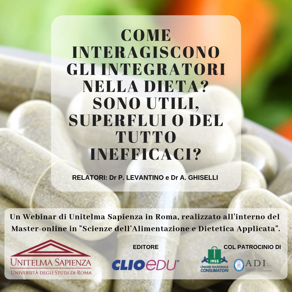 masteraliment's tweet photo. Se non sei iscritto al master, richiedi il codice promozionale per seguire i webinar gratuitamente a MASTERALIMENTAZIONE@CLIOEDU.IT
#unitelmasapienza #masterimentazione #clioedu #formazione #sapienza #università https://t.co/mazZYqwlTj