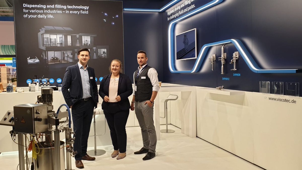 ViscoTec's tweet photo. Last day at @FachPack! 
Visit our colleagues in hall 3A, booth 127 and check out ViscoTec dosing &amp; filling systems for applications in hygienic design! #ViscoTec #Fachpack2019 #pharma #food #cosmetics #dosingtechnology https://t.co/cEdk3wmrFx