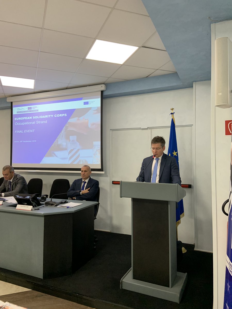 AnpalSolidarity's tweet photo. “Presenting what we have built and where we are going with #eusolidarity programme” Denis Genton DG Employement, social affairs &amp; inclusion talking at the final event of the first phase of the project. #jobs &amp; #solidarity https://t.co/nlj1OKhltH