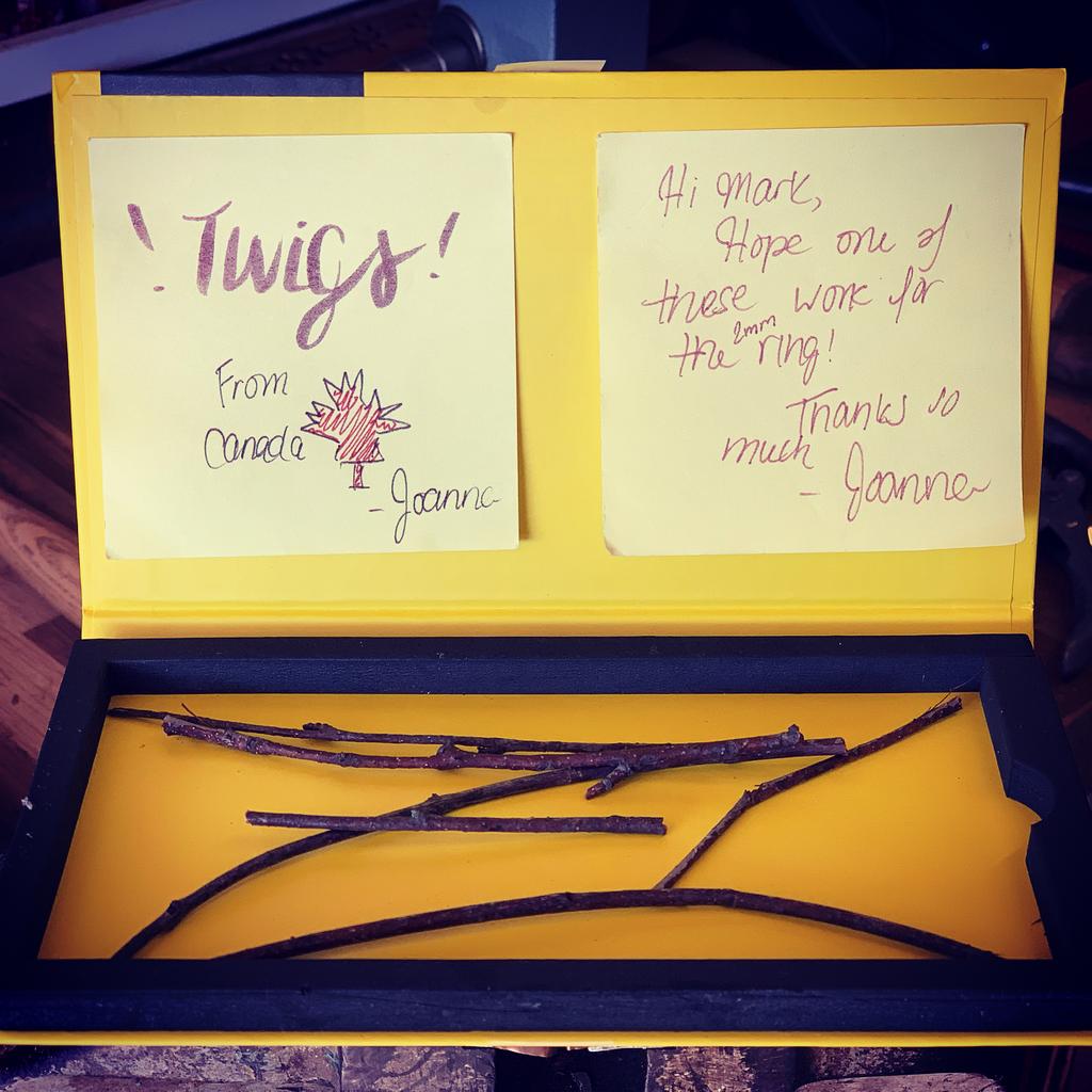 Straight from Canada, a client has posted us a selection of her favourite fallen twigs to be used to cast her recycled gold wedding ring.
buff.ly/2Sd3MX2
#uniqueweddingring #wetherby #localjeweller #ethicalweddingrings