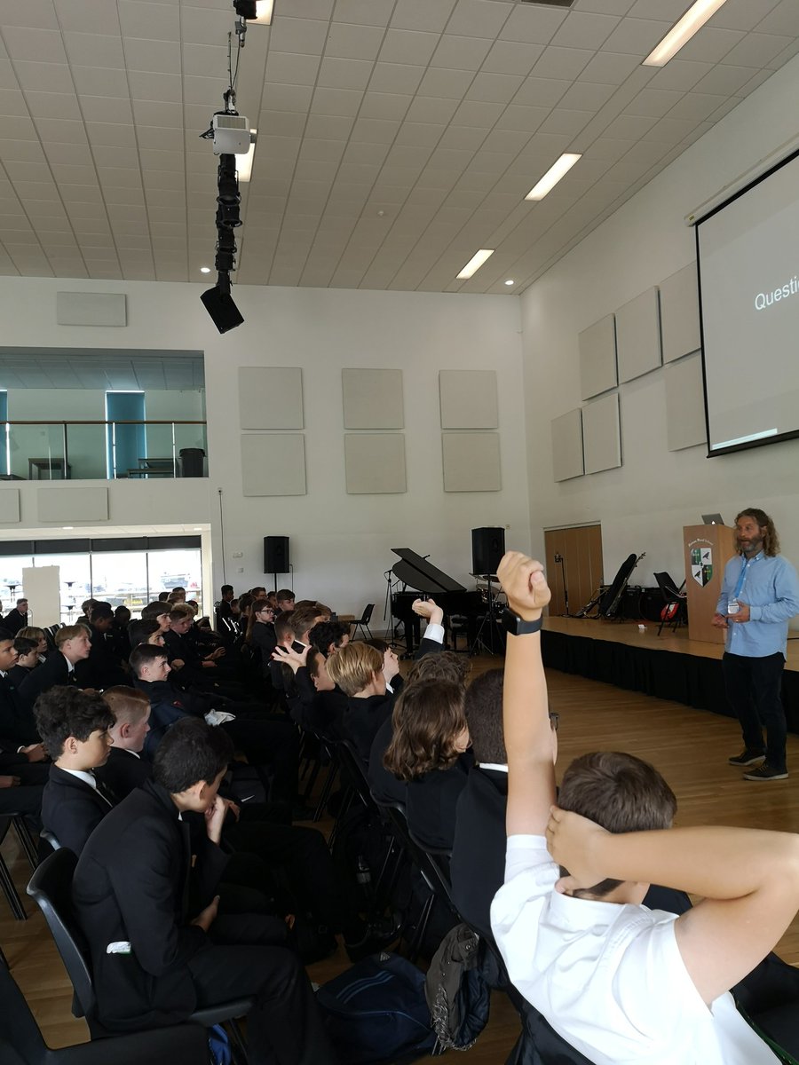 Thank you to Peter Higgins from @PunchdrunkUK and #speakersforschools for presenting to our students this morning. Very inspiring indeed!