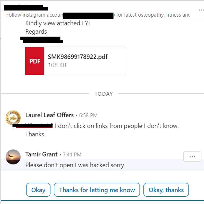 LaurelLeafChat's tweet image. 🍀🤬⚠ Practised what I preach yesterday! 😰😁 Don&apos;t click on unknown links!!! Join our Cyber Alert Facebook group ▶ facebook.com/groups/hackoff…
#hackingattempt #scam #spoofemail #phishing #scammers #malware #cyberaware #cybersecurity #cyberthreats #cyberfraud #dodgylinks #scamalert