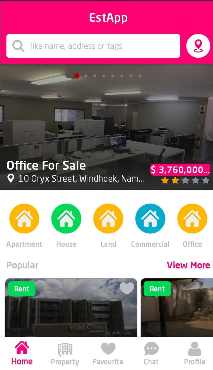 Est_App's tweet photo. 1/2 We have updated and upgraded our app to include new features such as the new dashboard which shows featured properties, a section which allows users to shortlist their favorite properties, a chat section to talk directly with the agent. https://t.co/VgFQ7Ujtdg
