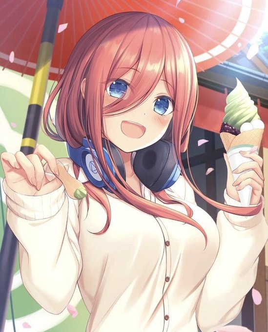 中野 三玖 🍵さんがTwitterに投稿した中野三玖(五等分の花嫁)のイラスト。