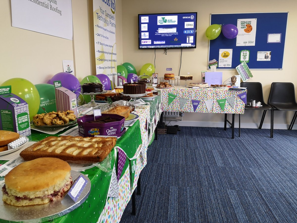 AmicusITS's tweet photo. Oh me, oh my! The standard for the 2019 #TrinityCourtBakeOff is utterly off the charts. Good luck to all you bakers - and thank you to EVERYONE for supporting #macmillancoffeemorning. Now, ready for #AndyCollis to judge! #Morrisons https://t.co/Io4Tc49Afj
