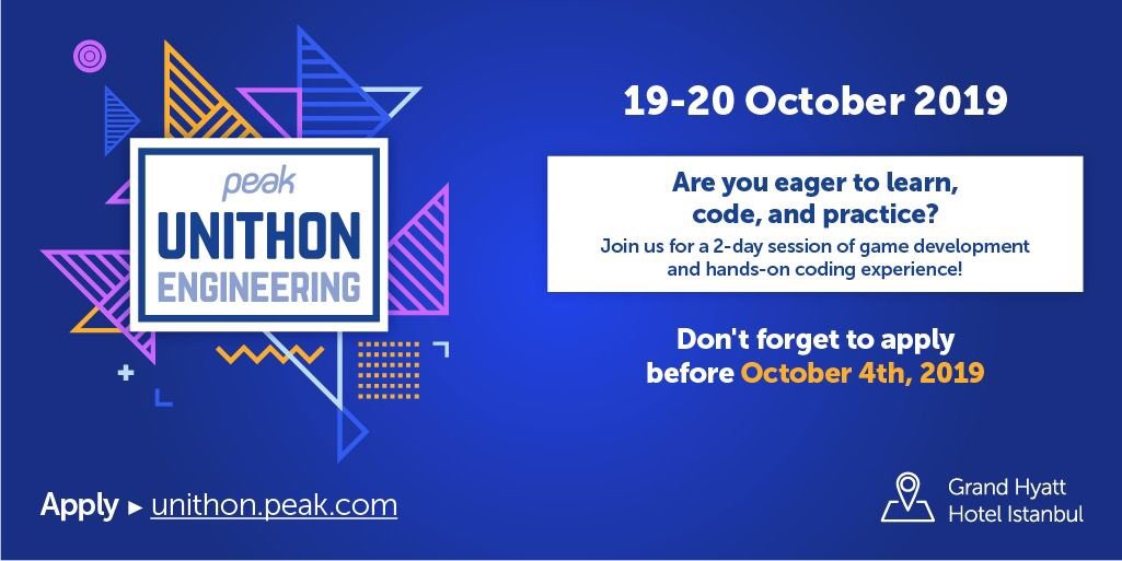 Yazılım alanındaki yeteneklerini kullanarak oyun geliştirmeye hazır mısın? Unithon Engineering’e başvurunu bekliyoruz! unithon.peak.com