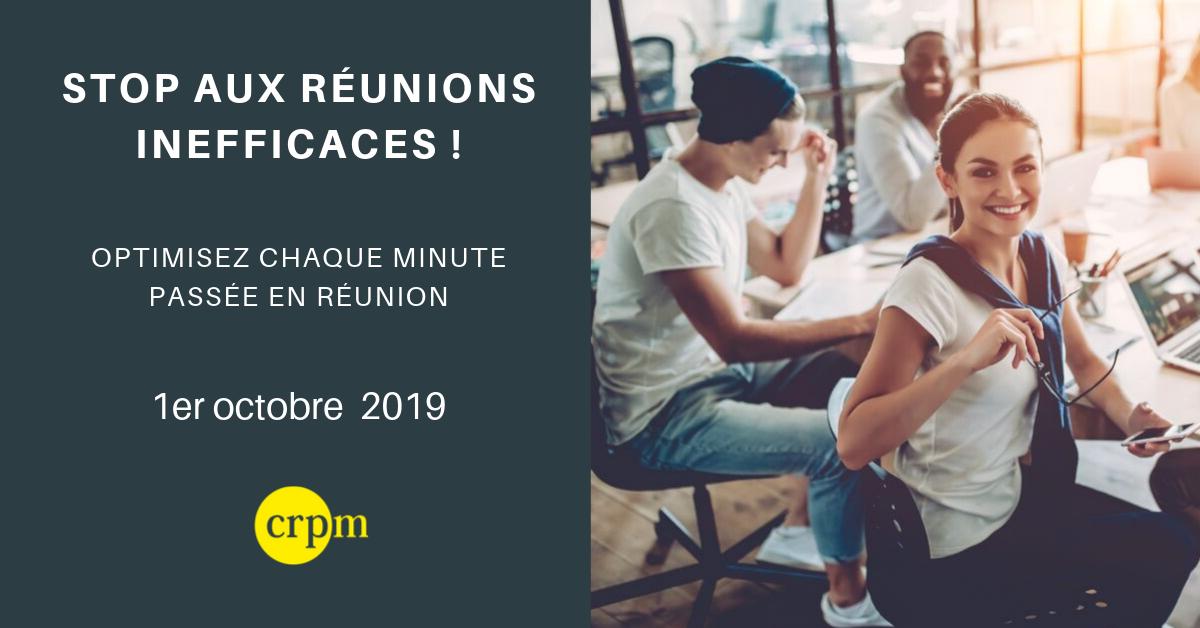 ✅  Vous souhaitez optimiser chaque minute passée en réunion ! Notre #formation vous permettra d'envisager vos séances non pas comme un éventuel gaspillage de votre temps, mais comme un véritable outil au service de votre efficacité : crpm.ch/formations/36/… #Manager #PMESuisse