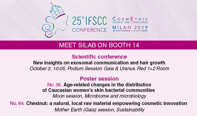 SILAB will be at the @IFSCC_Global conference? Make sure to attend our plenary conference, discover our 2 scientific posters and visit us on our booth 14!