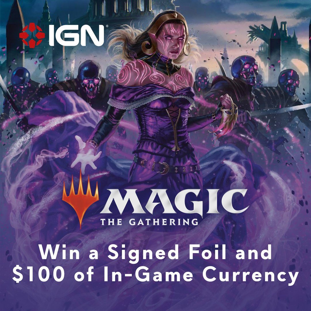IGNUK's tweet photo. To celebrate the new Magic: The Gathering Arena release, we're giving away $100 in-game currency and a Planeswalker Foil signed by Mark Rosewater!
We've got 5 prizes to giveaway!
RT this post and reply #IGNMTG to enter!
18+ / UK Only / T&Cs: https://t.co/zj3DcptbpA / #ad https://t.co/okggk37MAJ