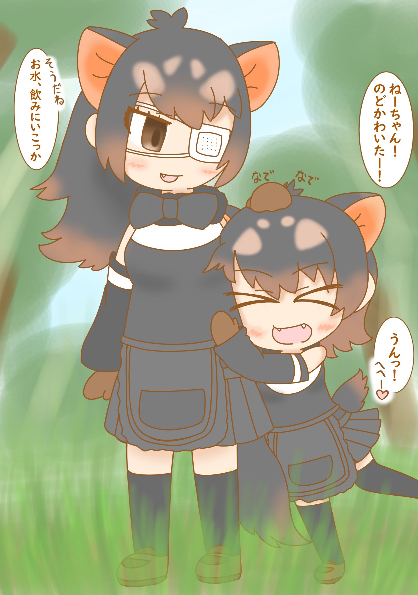 蛙 V Twitter オーストラリアデビルちゃんとタスマニアデビルちゃんが姉妹みたいで微笑ましかったので描きました